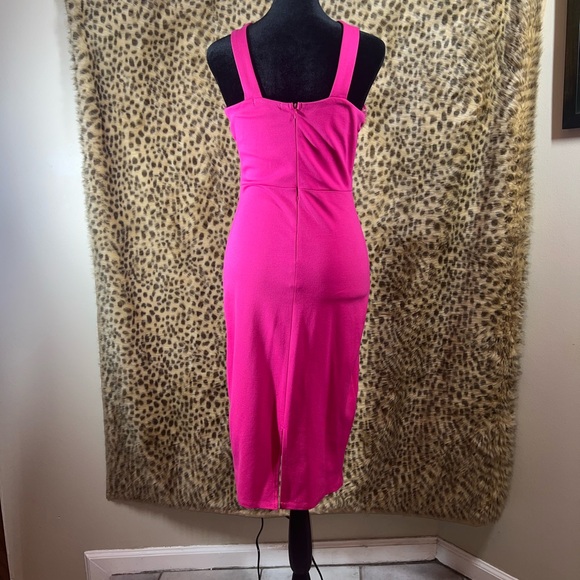 Fuchsia Halter Criss Cross Dress - Picture 2 of 3